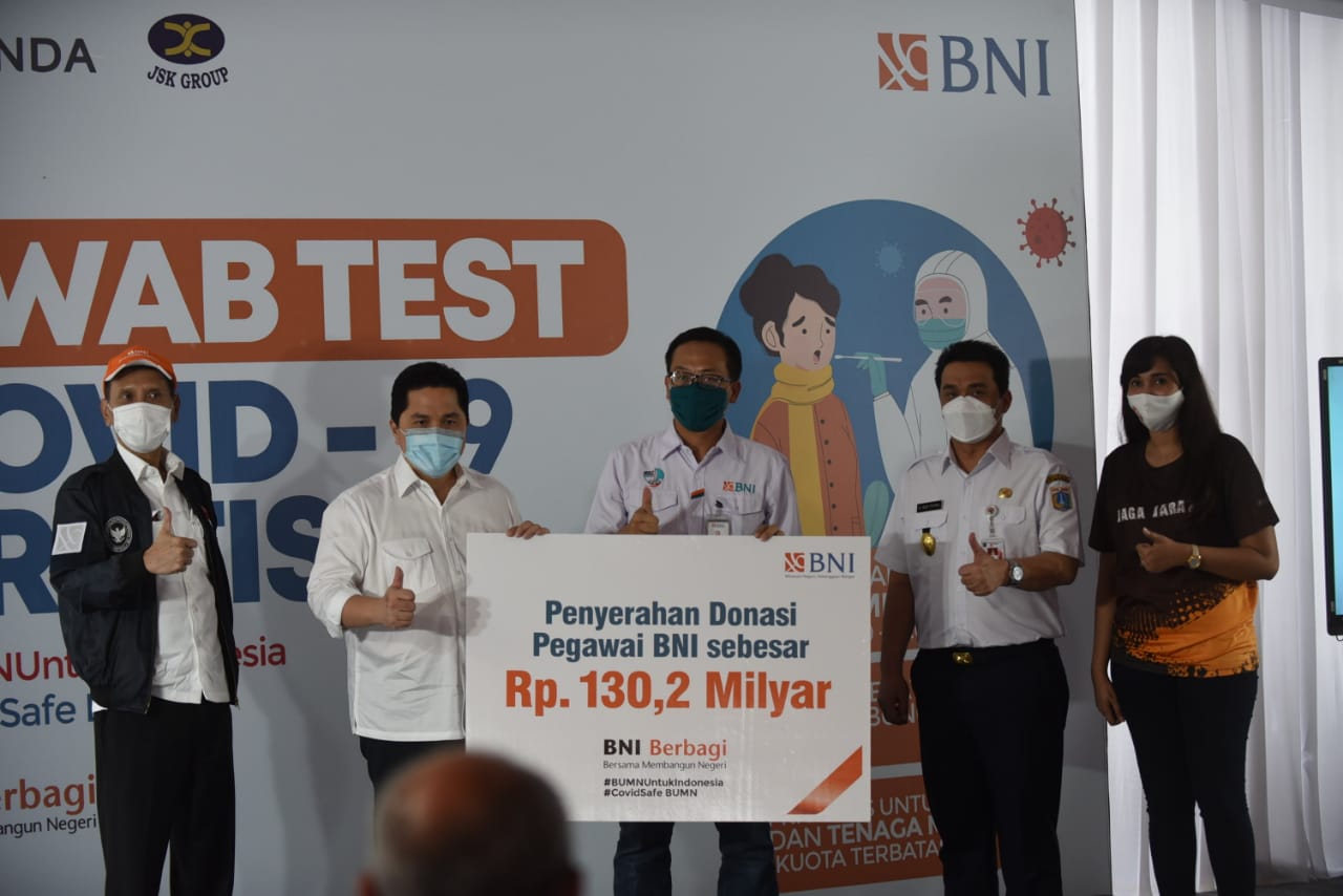 Wujudkan COVID-Safe BUMN, BNI Hi-Movers Sisihkan THR Rp 130,2 Miliar untuk Tangkal Virus BNI Hi-Movers Sisihkan THR Rp 130,2 Miliar untuk Tangkal Virus. (ist)