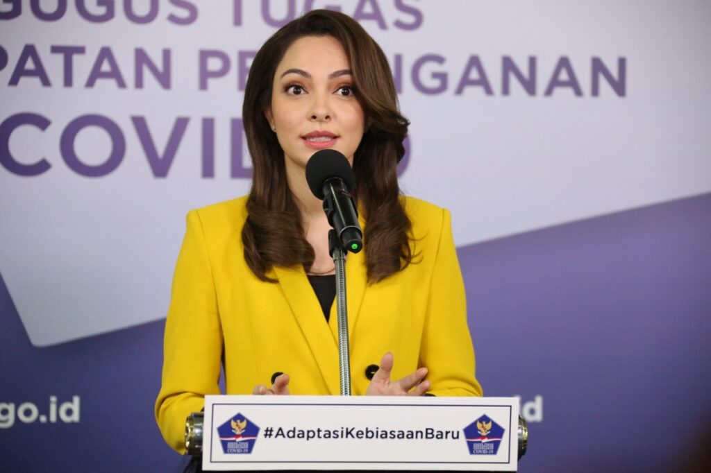 Tim Komunikasi Publik Gugus Tugas Nasional Dokter Reisa Broto Asmoro. (fb/Humas BNPB)