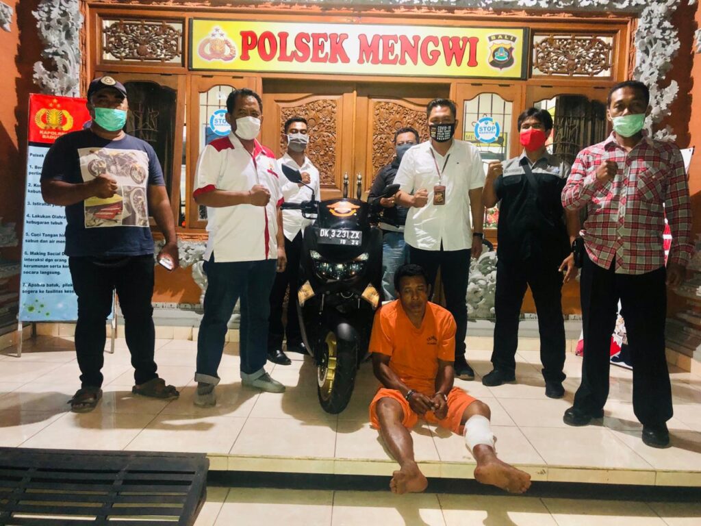 Jajaran Kepolisian Sektor Mengwi berhasil meringkus pelaku pencurian sepeda motor di Banjar Keliki, Desa Cemagi, Mengwi,. (ist)