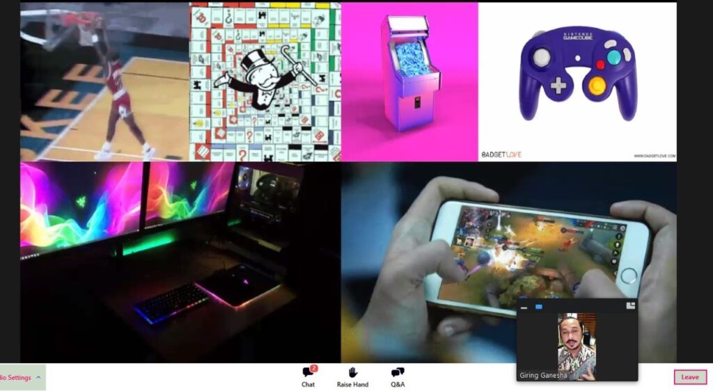Webinar Seri Ngobrol Parekraf dengan tema “Potensi Besar Industri Gaming di Indonesia” Selasa (30/06). (fb/kemenparekraf)