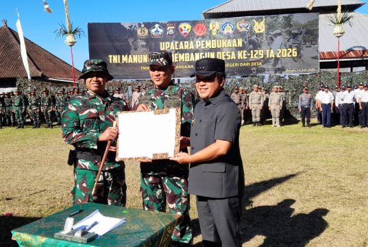 Perkuat Kemanunggalan TNI-Rakyat, Bupati Bangli Resmi Buka TMMD ke-129