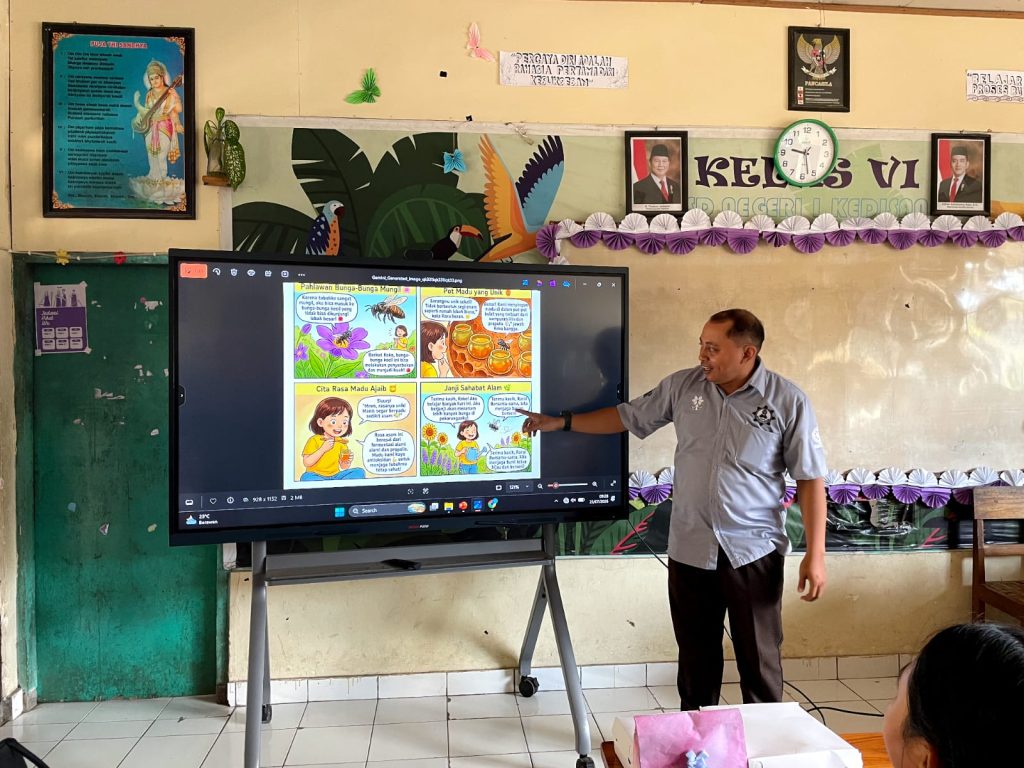 FMIPA Universitas Udayana Edukasi Siswa SD N 1 Kedisan Mengenal Lebah Tak Bersengat Berbasis Gemini AI